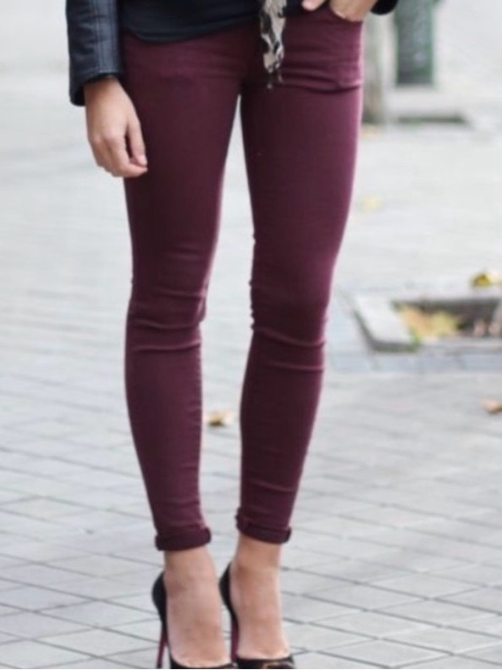 Burgundy Skinny Jeans